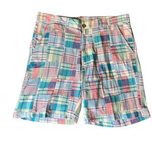 Charleston Threads Men's sz 38 Plaid Shorts Easter Colorful Blue Pink Cotton
